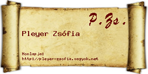 Pleyer Zsófia névjegykártya